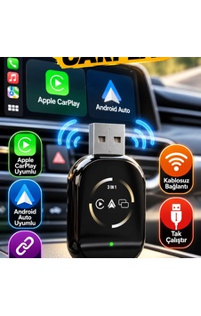 Otomatik Eşleşmeli Kablosuz Carplay Ve Android Auto Adaptörü Otomatik Eşleşmeli Kablosuz Carplay Ve Android Auto Adaptörü