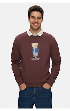 UCLA Rocky Koyu Kahve Bisiklet Yaka Pamuklu Baskılı Loose Fit Erkek Sweatshirt Koyu Kahverengi UCLA Rocky Koyu Kahve Bisiklet Yaka Pamuklu Baskılı Loose Fit Erkek Sweatshirt Koyu Kahverengi