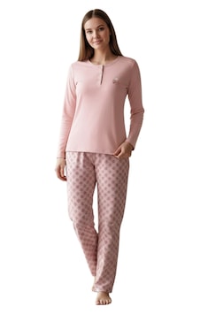 Over Sleep By Poleren Over Sleep 3412 Kadın Kışlık Süprem Pijama Takımı Pudra Over Sleep By Poleren Over Sleep 3412 Kadın Kışlık Süprem Pijama Takımı Pudra