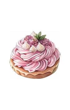 Mor Üzümlü Ve Meringue'li Pembe Kremalı Tartalet Renkli Mor Üzümlü Ve Meringue'li Pembe Kremalı Tartalet Renkli