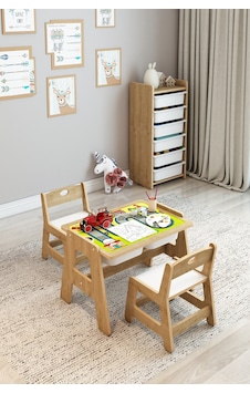 Fida Montessori Ahşap Aktivite Masa Ve 2 Sandalyeli Çocuk Seti Çocuk Odası Ve Oyun Alanı Mobilyası Fida Montessori Ahşap Aktivite Masa Ve 2 Sandalyeli Çocuk Seti Çocuk Odası Ve Oyun Alanı Mobilyası