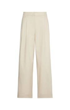 Calvin Klein Stretch Chıno W/ Pleat - Wıde Le Kadın Krem Kumaş Pantolon Calvin Klein Stretch Chıno W/ Pleat - Wıde Le Kadın Krem Kumaş Pantolon
