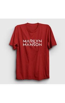 Presmono Unisex Logo Marilyn Manson T-shirt Kırmızı Presmono Unisex Logo Marilyn Manson T-shirt Kırmızı