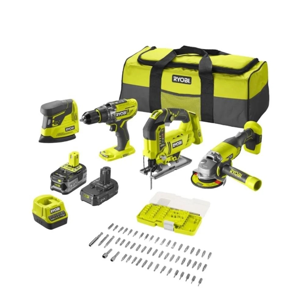 Ryobi R18ck4f-252s One+ 4'lü Kombo Kit R18pd3+rjs18+r18ag+rps18 + 1x5.0ah+1x2.0ah + Şarj Cihazı 5133004771 Ryobi R18ck4f-252s One+ 4'lü Kombo Kit R18pd3+rjs18+r18ag+rps18 + 1x5.0ah+1x2.0ah + Şarj Cihazı 5133004771