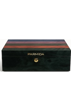 Parmida Çizgi Desenli Ahşap Sedir Humidor Puro Kutusu Parmida Çizgi Desenli Ahşap Sedir Humidor Puro Kutusu