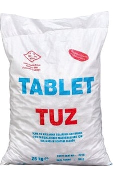 Beyaz Tuz Tablet Tuz Sodyum Klorür Arıtma Tuz 25 Kg Beyaz Tuz Tablet Tuz Sodyum Klorür Arıtma Tuz 25 Kg