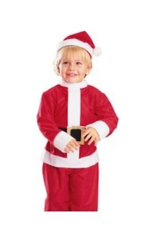 Erkek Çocuk Kırmızı Noel Baba Kostümü 3 Yaş Erkek Çocuk Kırmızı Noel Baba Kostümü 3 Yaş
