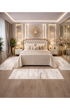 3 Parça Premium Lüks Yatak Odası Yolluk Seti 2 Adet 80x150 Cm 1 Adet 80x300 Cm Kahverengi 3 Parça Premium Lüks Yatak Odası Yolluk Seti 2 Adet 80x150 Cm 1 Adet 80x300 Cm Kahverengi