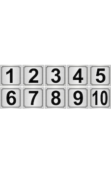 Metal Kapı,masa,dolap Numarası 10cmX10cm 10 Adet (1..10) Gümüş Renk Metal