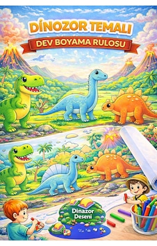 Dinozorlar Çağı Boyama Şeridi Sevimli Dinozorları Boyuyorum 5 Metre Uzunluğunda Çocuk Aktivite & Boyama Rulosu Dinozorlar Çağı Boyama Şeridi Sevimli Dinozorları Boyuyorum 5 Metre Uzunluğunda Çocuk Aktivite & Boyama Rulosu