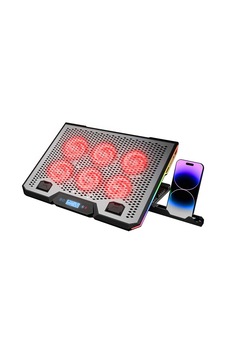 Notebook - Laptop Soğutucu Rgb Işıklı 15.6 Inc 6 Fanlı - Lcd Dijital Ekran 2 Usb Soket 5047