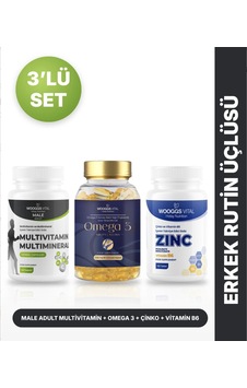 Hotay Nutrition Wooggs Vital Male Adult Multivitamin 120 Kapsül + Omega 3 90 Kapsül + Çinko Pikolinat Bisglisinat B6 Hotay Nutrition Wooggs Vital Male Adult Multivitamin 120 Kapsül + Omega 3 90 Kapsül + Çinko Pikolinat Bisglisinat B6