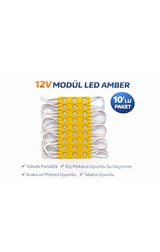 Brk Lıghtıng 12v Modül Led Amber Renk 10'lu Paket 10 Adet