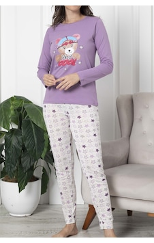 Lady Secret 12016 R26 Uzun Kollu Pamuklu Kadın Pijama Takımı Lila