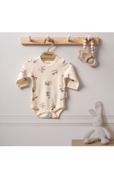 Tiffany Baby & Kids Tiffany Baby Organik Work Machine Uzun Kol Bebek Badi 2423011 Ekru