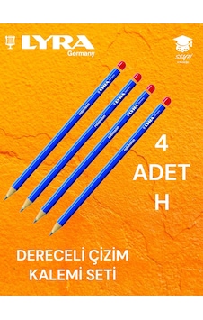 Dereceli Çizim Kalemi Seti 4 Adet Kurşun Çizim Kalemi Lyra Robinson Almanya Üretim H Dereceli Çizim Kalemi Seti 4 Adet Kurşun Çizim Kalemi Lyra Robinson Almanya Üretim H