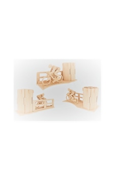 Ahşap 3d Puzzle Bisikletçi Kalemlik Maketi Ahşap 3d Puzzle Bisikletçi Kalemlik Maketi