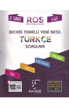 8.Sınıf Beceri Temelli Yeni Nesil Türkçe Soruları (Ros) - Karekök Eğitim Yayın 8.Sınıf Beceri Temelli Yeni Nesil Türkçe Soruları (Ros) - Karekök Eğitim Yayın