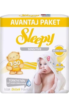 Sleepy Islak Havlu 3X90'Lı Sensıtıve Kapaklı Sleepy Islak Havlu 3X90'Lı Sensıtıve Kapaklı