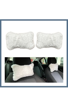 Buradabulabilirsin Yumuşak Peluşlu Ortopedik Araba Seyahat Boyun Yastığı 2'li Beyaz Bbz Buradabulabilirsin Yumuşak Peluşlu Ortopedik Araba Seyahat Boyun Yastığı 2'li Beyaz Bbz