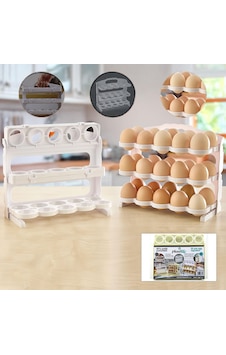 Plastlife Plaslife Kp-174 Buzdolabı Yumurta Organizeri 3 Katlı 30 Hazneli - 12'li Paket Diğer