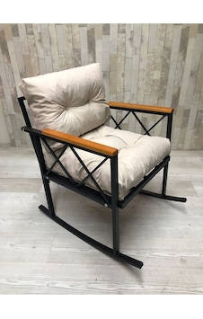 Sallanan Sandalye Tv Koltuğu Kafe-balkon-mutfak-berjer Sallanır Tekli Koltuk Miami Krem