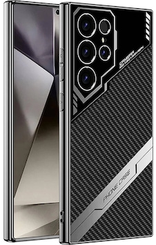 Samsung Uyumlu Galaxy S24 Ultra Kılıf Kamera Korumalı Karbon Tasarım Zore Yeni Seri Procase Kapak Siyah Karbon