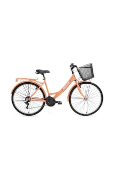 Bisan Lotus Kadın Şehir Bisikleti 34cm V 24 Jant 21 Vites Mercan Beyaz Turuncu