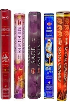 Hem Saı Baba - Sage - Mılflores - Frankıncense - Sandal Cınnamon Tütsü 5'li Set Hem Saı Baba - Sage - Mılflores - Frankıncense - Sandal Cınnamon Tütsü 5'li Set