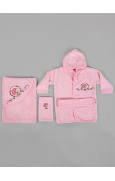 %100 Pamuk Bebek Çocuk Bornoz Havlu Takımı Set Pembe %100 Pamuk Bebek Çocuk Bornoz Havlu Takımı Set Pembe