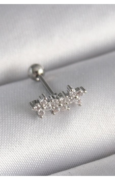 316l Çelik Gümüş Renk Zirkon Taşlı Yonca Tragus Piercing Tj- Tdrtr 316l Çelik Gümüş Renk Zirkon Taşlı Yonca Tragus Piercing Tj- Tdrtr