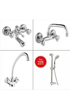 Banyo Mutfak Evye Lavabo Bataryası + Duş Seti