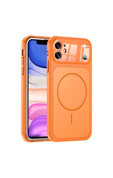 Zore İphone 11 Kılıf Omsy M-safe Şarj Özellikli Kamera Korumalı Formen Kapak - Turuncu