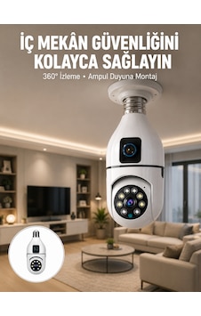 Tak Çalıştır Ampul Kamera Full Hd 1080p Kablosuz Güvenlik Çözümü Yeni Nesil - Lisinya Standart Tak Çalıştır Ampul Kamera Full Hd 1080p Kablosuz Güvenlik Çözümü Yeni Nesil - Lisinya Standart