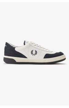 Fred Perry B1325 Leather Suede Erkek Günlük Ayakkabı Beyaz - Mavi Fred Perry B1325 Leather Suede Erkek Günlük Ayakkabı Beyaz - Mavi
