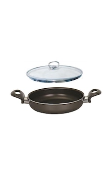 Mehtap Onyx Teflon Sahan 18 CM Cam Kapaklı Mehtap Onyx Teflon Sahan 18 CM Cam Kapaklı