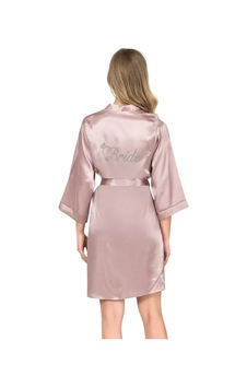 Veraura Lifestyle Kadın Şık Tasarım Yumuşak Dokulu Vizon Kısa Saten Bride Sabahlık Takımı Veraura Lifestyle Kadın Şık Tasarım Yumuşak Dokulu Vizon Kısa Saten Bride Sabahlık Takımı