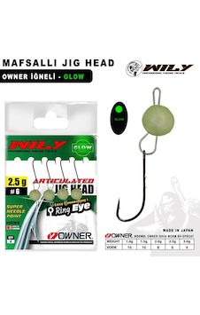 Wily Mafsallı Jig Head 4 Adet Owner İğneli - Glow 2 Gr - 8 No 2 Gr - 8 No Wily Mafsallı Jig Head 4 Adet Owner İğneli - Glow 2 Gr - 8 No 2 Gr - 8 No