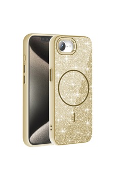 Apple Uyumlu iPad iPhone 16e Kılıf M-safe Şarj Özellikli Parlayan Simli Zore Okso Kapak Gold Apple Uyumlu iPad iPhone 16e Kılıf M-safe Şarj Özellikli Parlayan Simli Zore Okso Kapak Gold