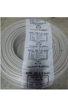 Öznur 3X1.5 NYM Antigron Tam Bakır TSE Kablo 100 METRE Öznur 3X1.5 NYM Antigron Tam Bakır TSE Kablo 100 METRE