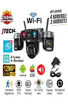 O-kam Ok-203plusw 3mp+3mp+3mp+3mp 12mp Wi-fi Çakarlı 4 Kameralı 1 Ptz Akıllı Kamera