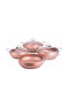 Özkent Rose Gold 7 Parça Granit Güveç Set Metal Sap K-541 Özkent Rose Gold 7 Parça Granit Güveç Set Metal Sap K-541