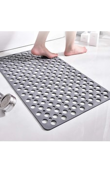 Vantuzlu Banyo Ve Duş Kaydırmazı Duşakabin Küvet Içi Vakumlu Banyo Paspası 36x66 Cm Gri