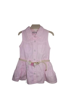 Kız Çocuk Elbise Keten Pembe-2 Yaş-Pembe Kız Çocuk Elbise Keten Pembe-2 Yaş-Pembe