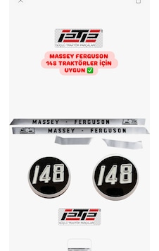 Massey Ferguson 148 Yan Yazı Ve Yan Yuvarlak Armalar Full Takım Ptp Marka