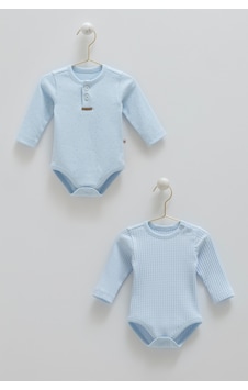 Caramell Soft Colour Uzun Kollu Çıtçıtlı İkili Body Mavi Caramell Soft Colour Uzun Kollu Çıtçıtlı İkili Body Mavi
