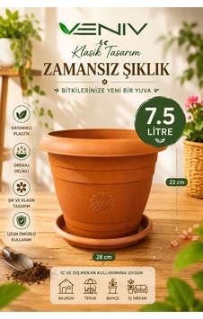 Dekoratif Antik Alt Tabaklı Saksı 7,50 Litre 1 Adet Dekoratif Antik Alt Tabaklı Saksı 7,50 Litre 1 Adet
