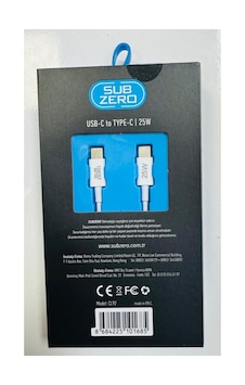 Subzero Cl92 25w 1mt.usb-c Type-c Pd Sarj Kablosu Subzero Cl92 25w 1mt.usb-c Type-c Pd Sarj Kablosu