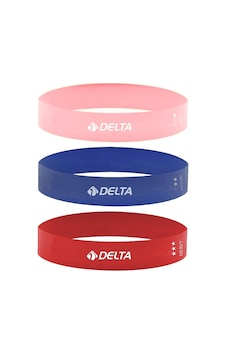 Delta Latex 3'lü Aerobik Pilates Direnç Egzersiz Bandı Squat Çalışma Lastiği (Uç Kısmı Kapalı)