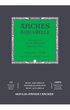 Arches Suluboya Defteri, 21 X 29, 7cm, 12 Sayfa, 300gr Genel Arches Suluboya Defteri, 21 X 29, 7cm, 12 Sayfa, 300gr Genel